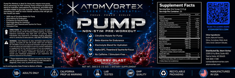 Pump Non-Stimulants Pre-Workout — Cherry Blast
