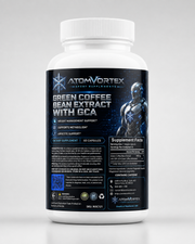 AtomVortex green coffee bean extract with GCA dietary supplement bottle, 60 capsules