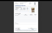 Certificate of Analysis document for weight-management aid supplement