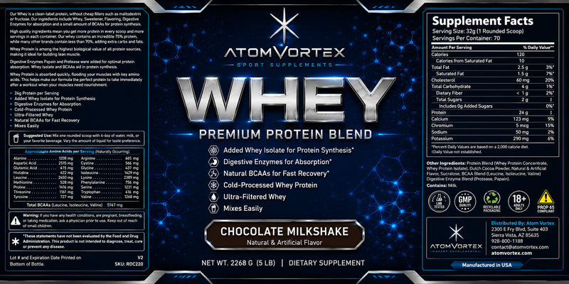 premium 5LB whey chocolate protein