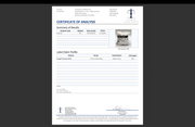 Certificate of Analysis for digestive enzyme supplement bottle, summary results document