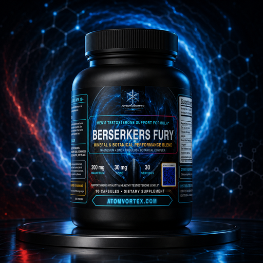 Black supplement bottle front label with mineral and botanical performance blend