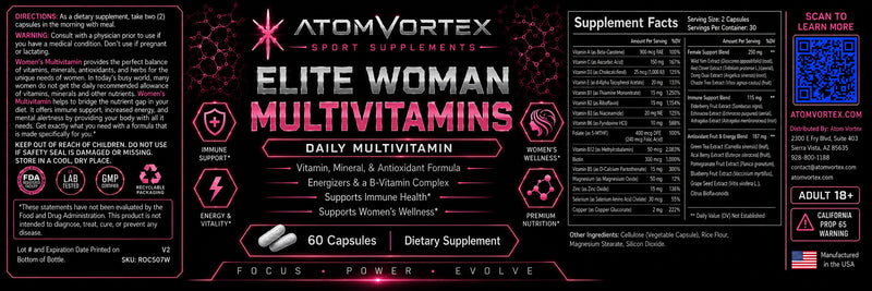 Atom Vortex Elite Woman Multivitamins