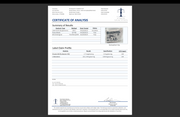 Certificate of Analysis (COA) summary page with lab claim profile results table