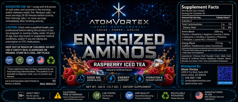 Energized Aminos — Raspberry Iced Tea