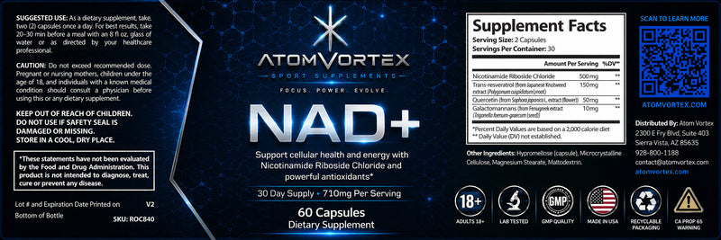 Atom Vortex NAD+ — Cellular Energy Support