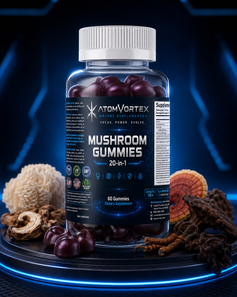 Atom Vortex Mushroom Gummies 20-in-1