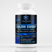 Dietary supplement bottle with blue label and white screw cap